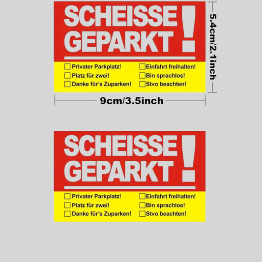 „SCHEISSE GEPARKT!“ – Lustige Parkkarten für Falschparker